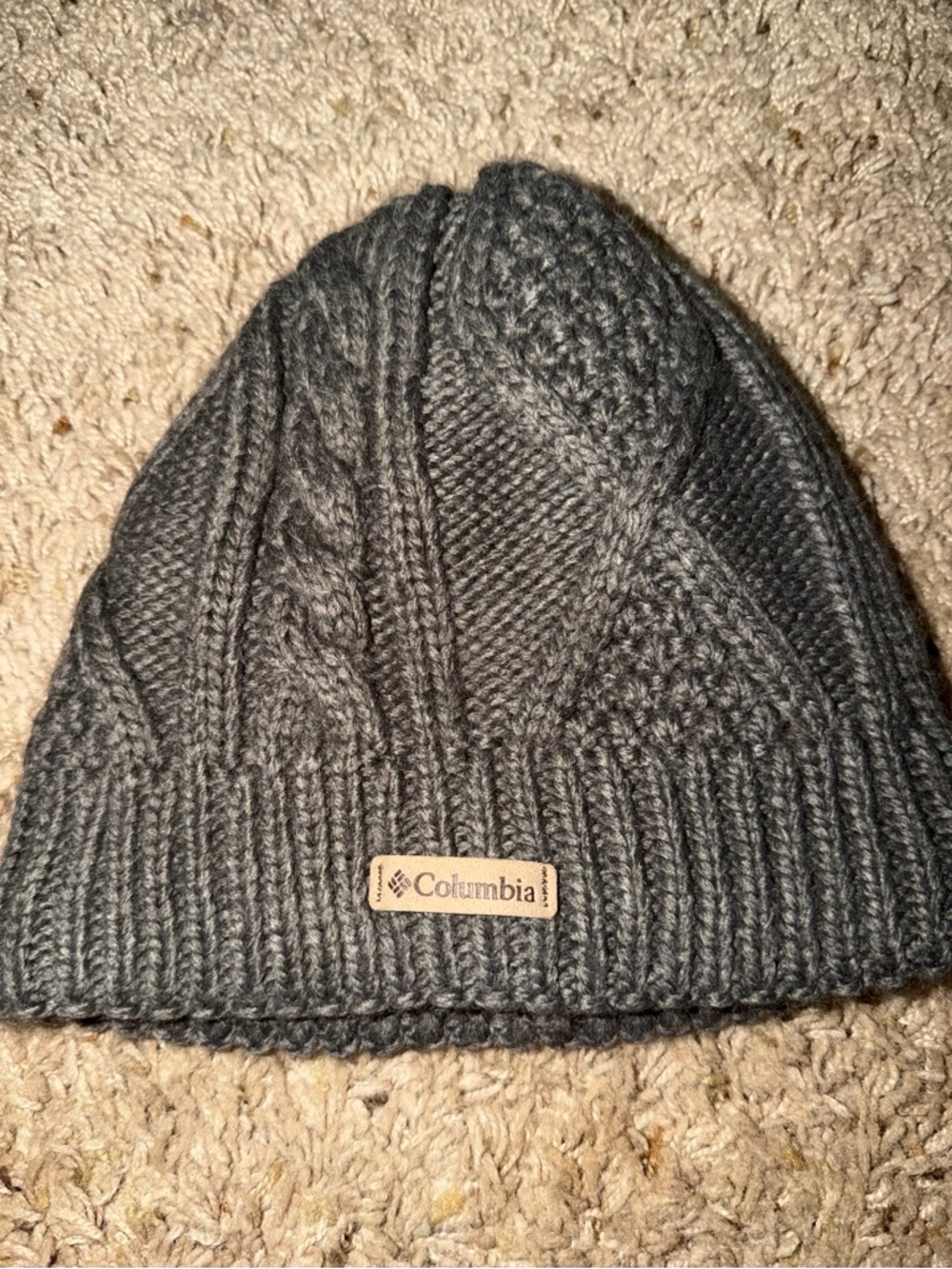 Columbia Gray Knit Fleece-Lined Beanie